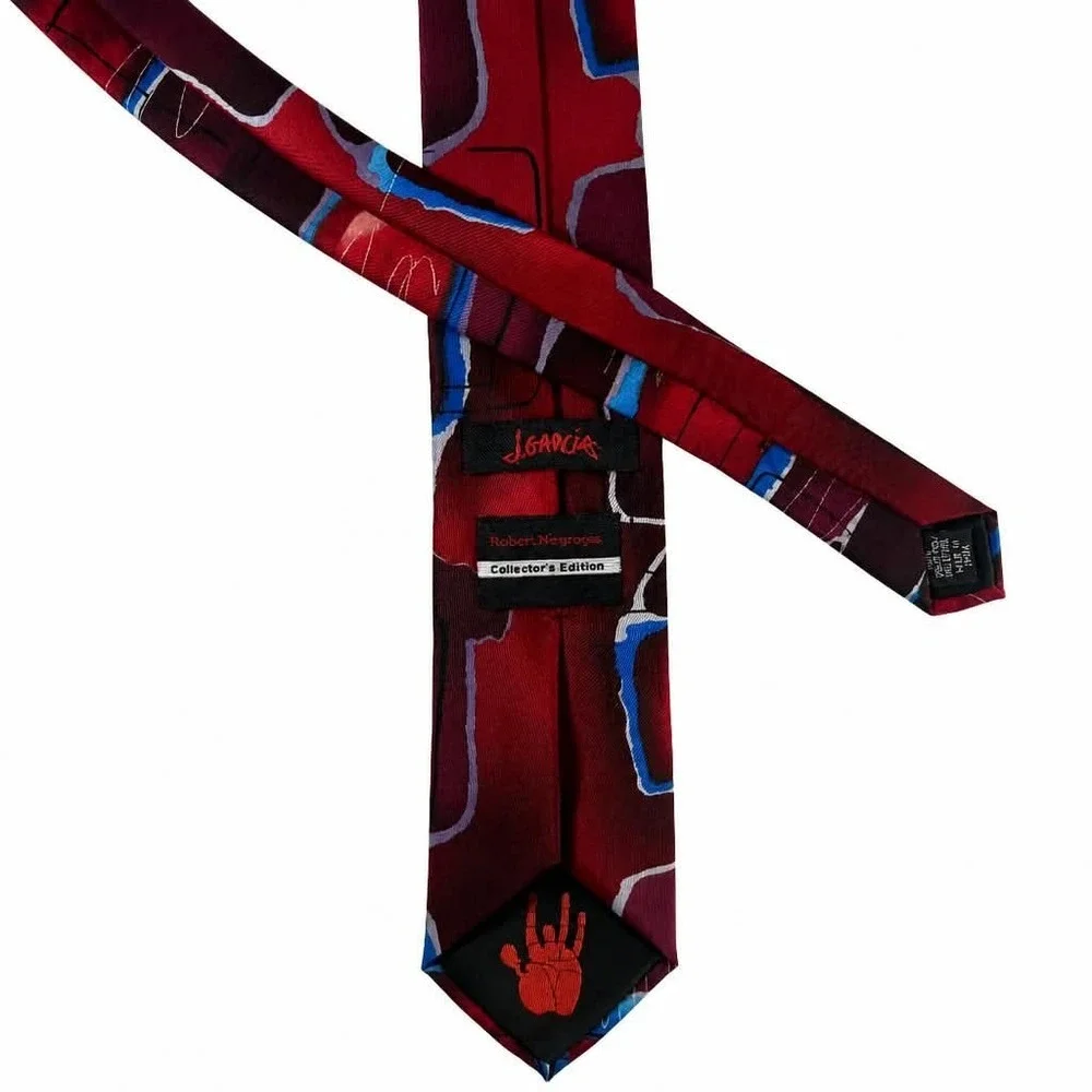 J Garcia Tie Robot Neurosis Collectors Edition Red Blue Abstract Jerry Garcia